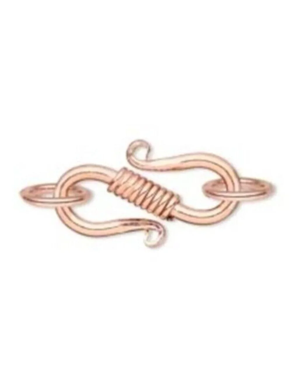 2 Solid Shiny India Copper S Hook Modernist Rope Clasps Necklace Findings